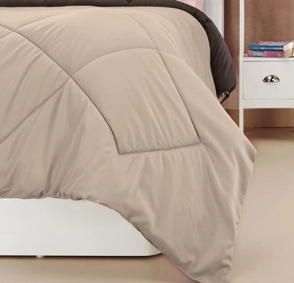 Relaxfeel 250 GSM Premium Luxury 5 Star Microfibre Reversible Soft Plain Quilted 90x100 Inch Double Bed Comforter / Quilt / Duvet / Razai / Rajai ( Brown & Beige ) - Free Size, Brown/ Beign,  Microfiber,  Rajai, Pack of1